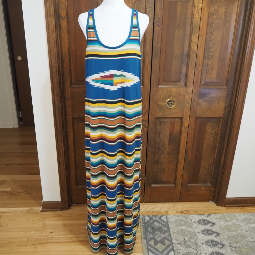 Ralph Lauren Denim & Supply Tank Top Maxi Dress Sz. L Racerback Aztec Southwest